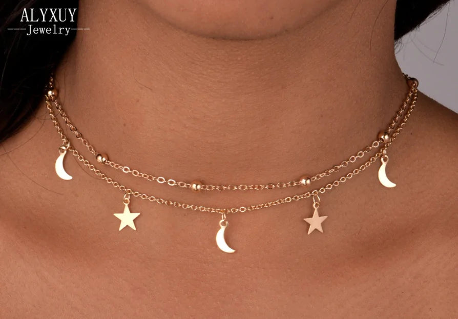 Moon & Stars Necklace β Unique Gift for Soul Seekers β¨