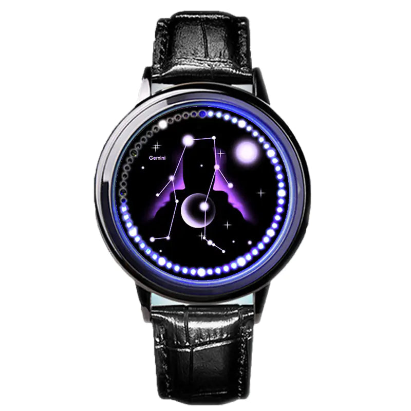 LED Zodiac Touch Watch – Waterproof Unisex Astrology Style
