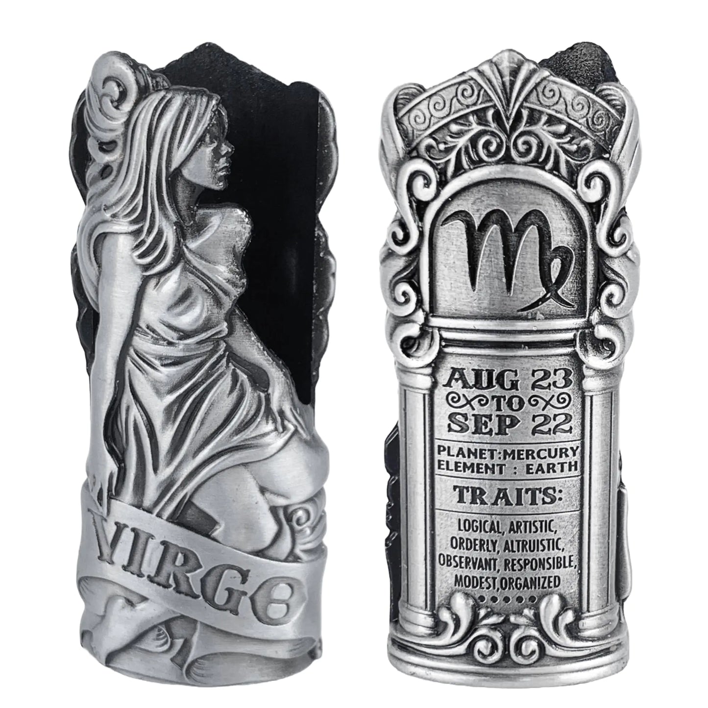 Virgo Zodiac Metal Lighter Case – Fits BIC J6 Lighter ♍