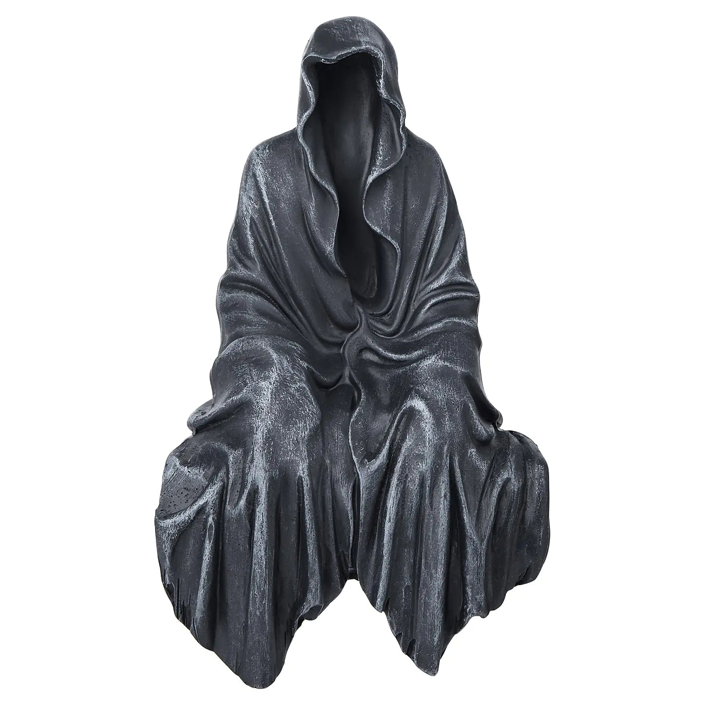 Mystic Gothic Resin Statue – Black Robe Shelf Decor 5.1"