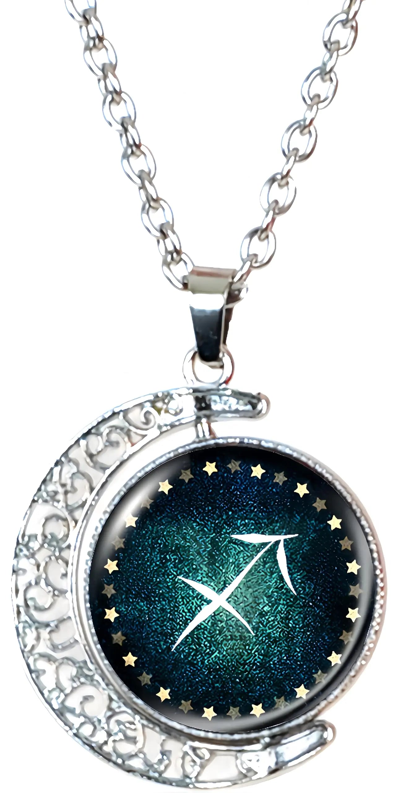 Sagittarius Moon Pendant β Zodiac Spinner Necklace π
