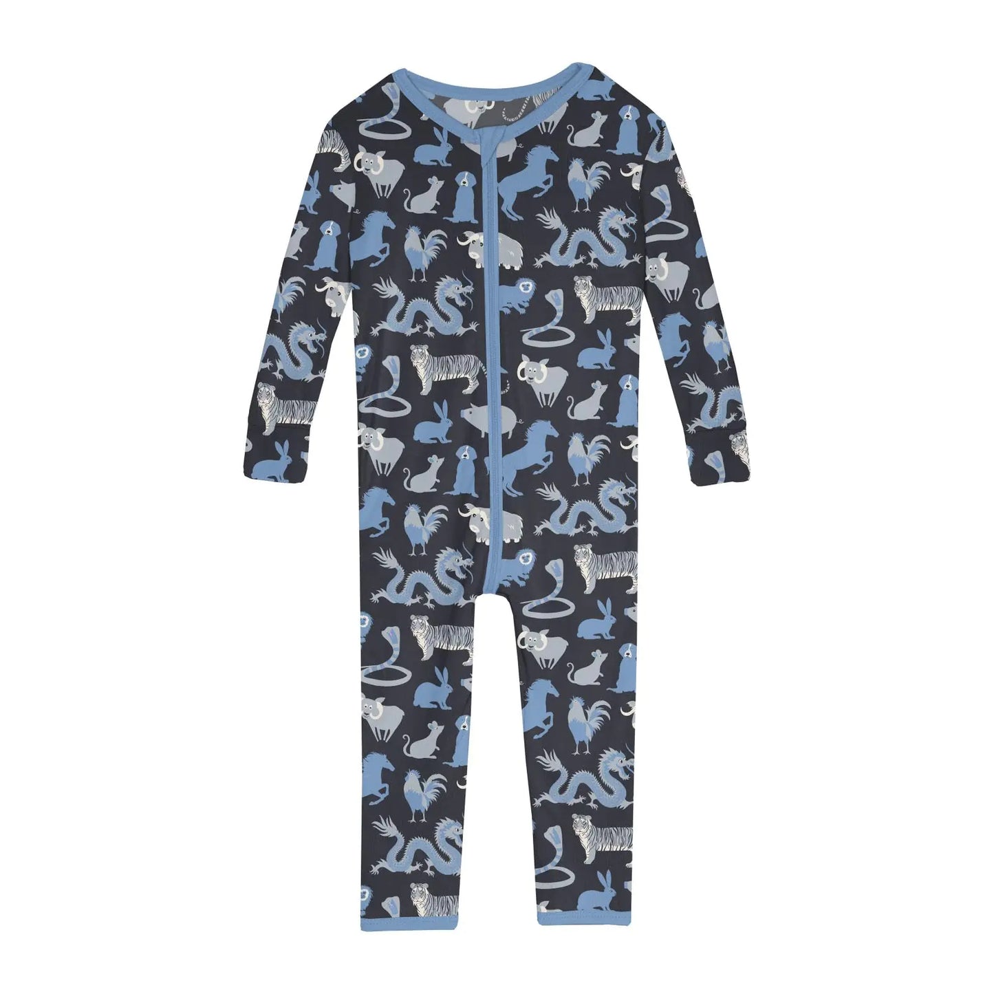 Zodiac Space Baby Sleeper β Bamboo Footless Bodysuit 0β3M π