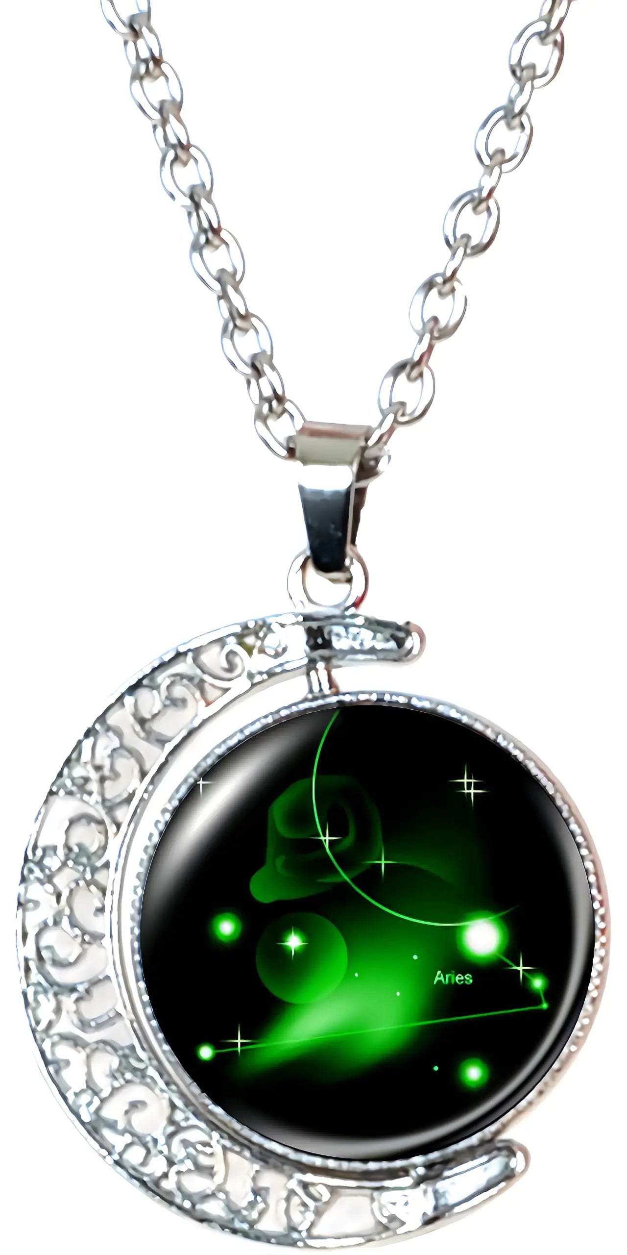 Aries Zodiac Moon Necklace β Galaxy Pendant Gift βπ