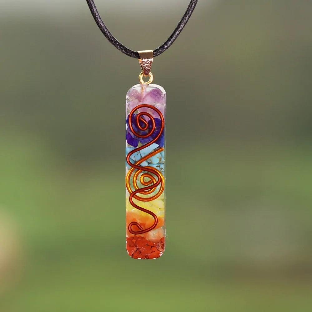 Rainbow Chakra Necklace โ Healing Crystals for Balance