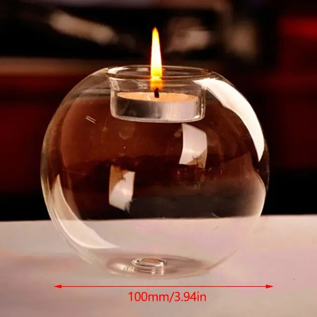 Transparent Glass Candle Holder β Elegant Home Decor π«§
