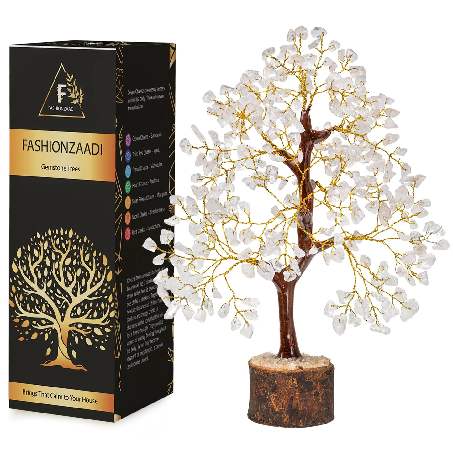 Clear Quartz Gemstone Tree β Chakra Healing & Good Luck