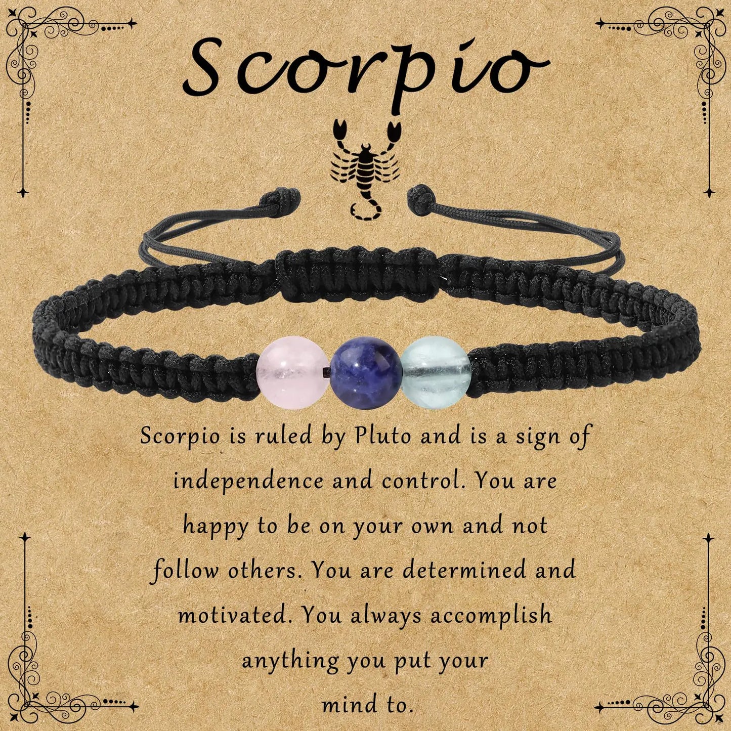 Scorpio Zodiac Crystal Bracelet โ Healing Energy Gift ๐ฎ