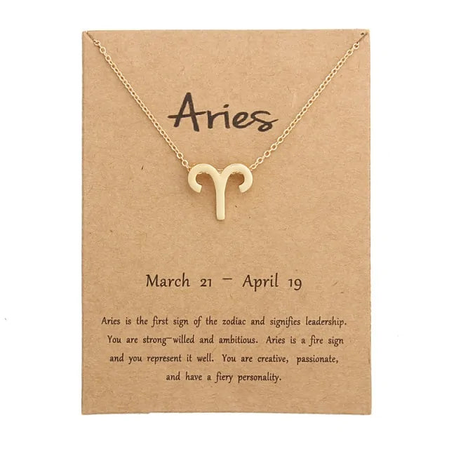 Gold Zodiac Pendant Necklace – Choose Your Star Sign ✨
