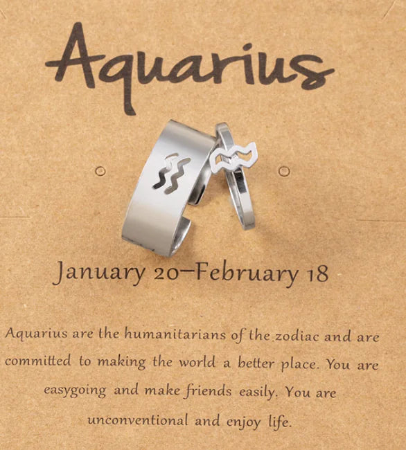 Virgo Zodiac Ring – Stainless Steel Constellation Band