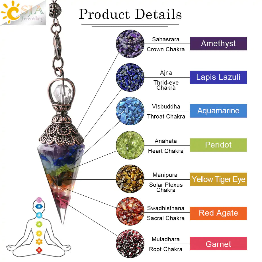 Chakra Pendulum Crystals – Energy Alignment Tool