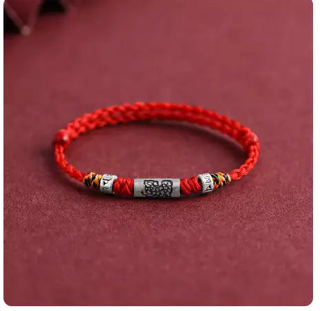 Pure Silver Zodiac Red Rope Bracelet – 925 Silver Charm