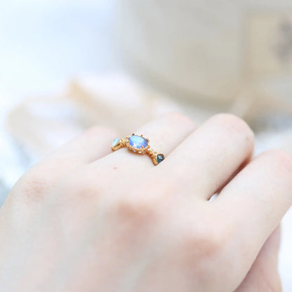 Mystic Lake Silver Ring – Sapphire & Topaz Luxury Jewelry