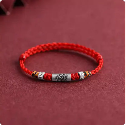 Pure Silver Zodiac Red Rope Bracelet – 925 Silver Charm
