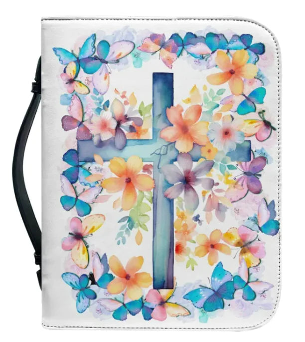Spiritual Book Protection Bag – Cross & Sunflower Design