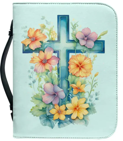 Spiritual Book Protection Bag – Cross & Sunflower Design