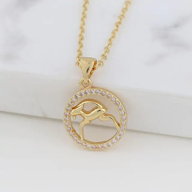 Zodiac Constellation Necklace – Crystal Star Sign Gift ✨