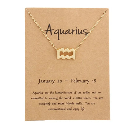 Gold Zodiac Pendant Necklace – Choose Your Star Sign ✨