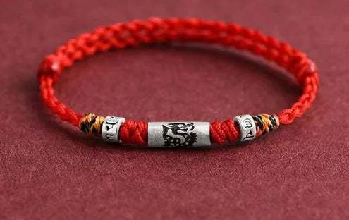 Pure Silver Zodiac Red Rope Bracelet – 925 Silver Charm