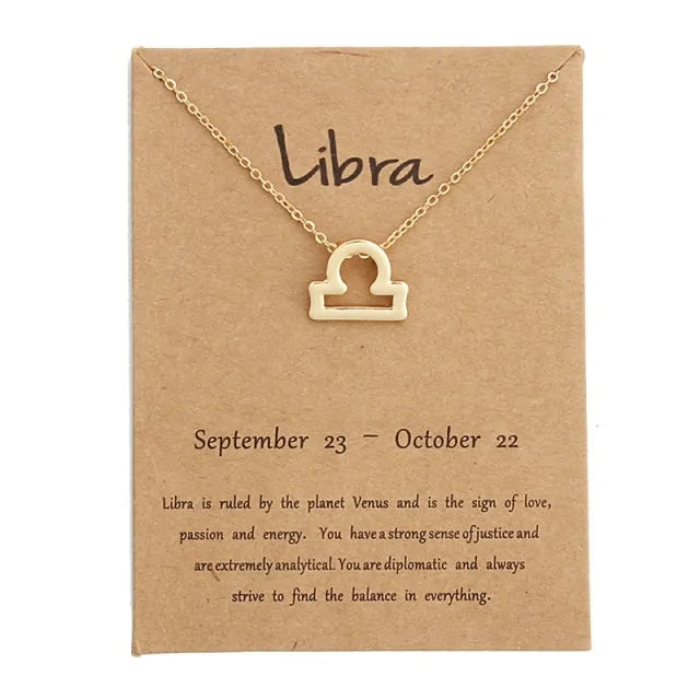 Gold Zodiac Pendant Necklace – Choose Your Star Sign ✨