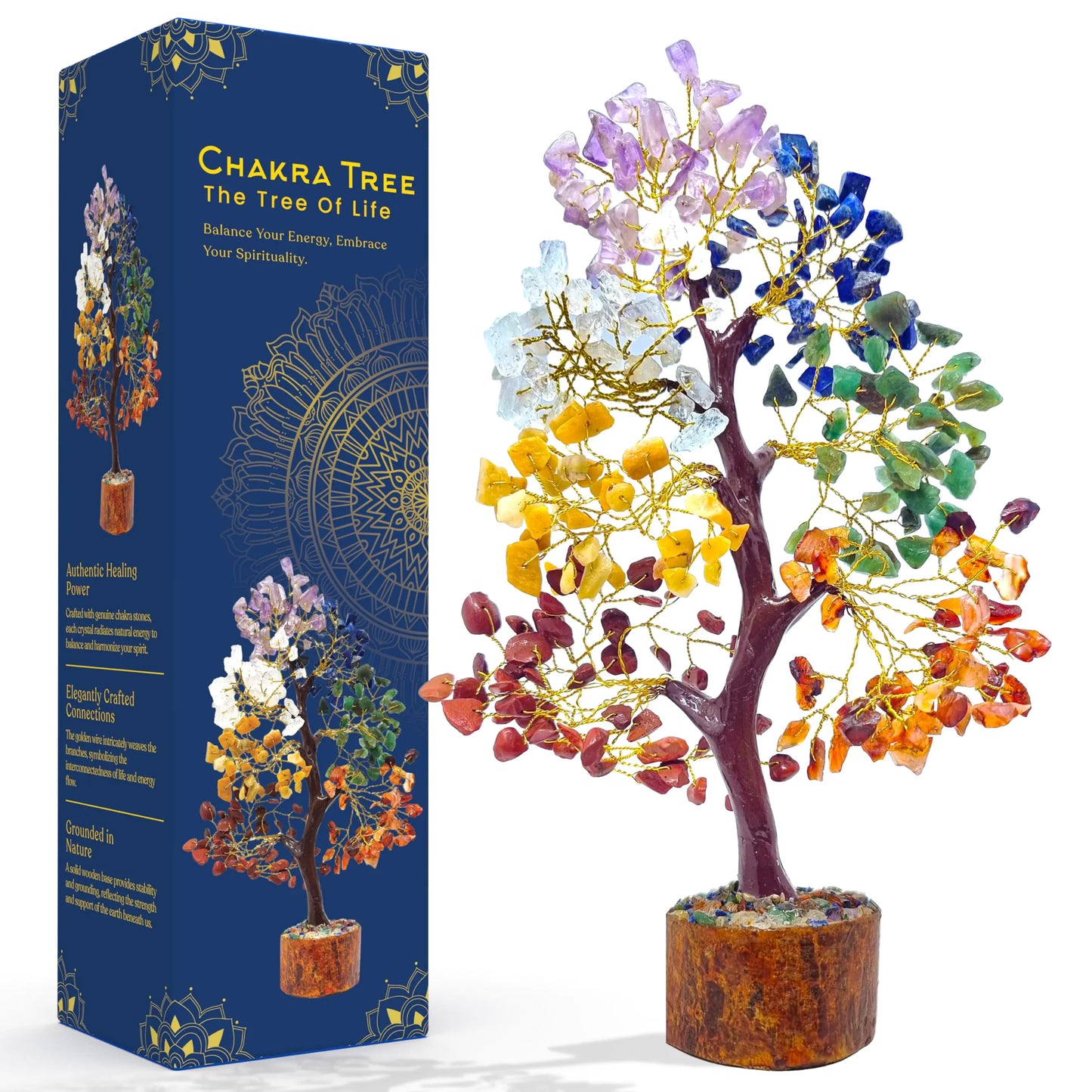 7 Chakra Crystal Tree of Life – Energy Decor for All Signs