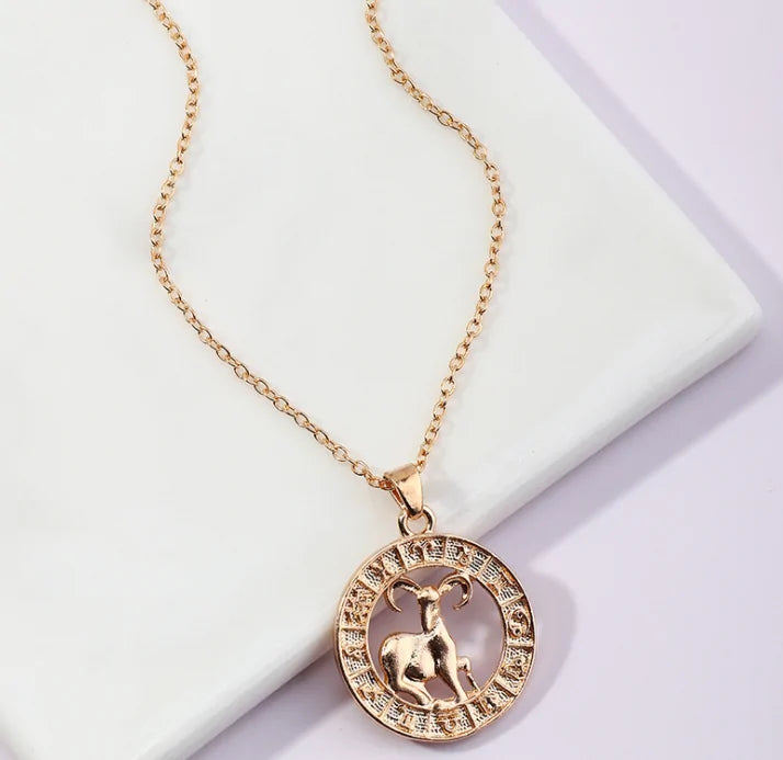 Fortune Zodiac Necklace – Bold Copper Astrological Charm 🔮