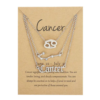 Zodiac Sign Necklace – 12 Astrology Pendants with Card ✨