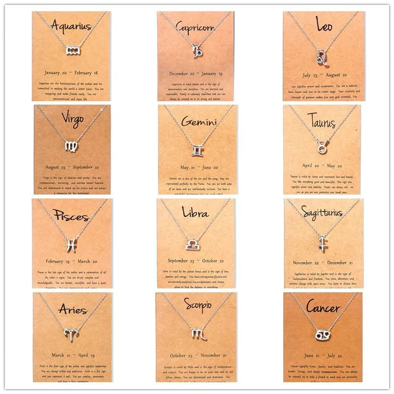 Gold Zodiac Pendant Necklace – Choose Your Star Sign ✨