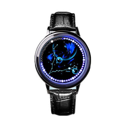 LED Zodiac Touch Watch – Waterproof Unisex Astrology Style