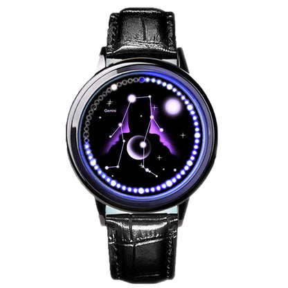 LED Zodiac Touch Watch – Waterproof Unisex Astrology Style