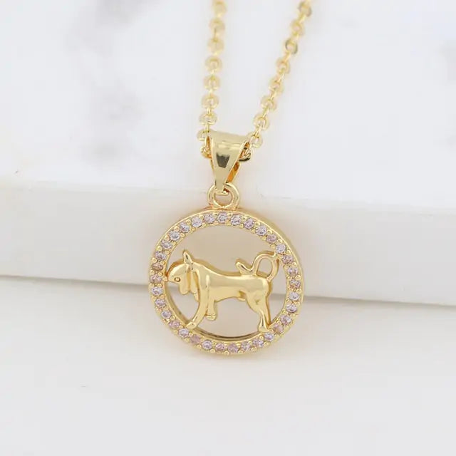 Zodiac Constellation Necklace – Crystal Star Sign Gift ✨