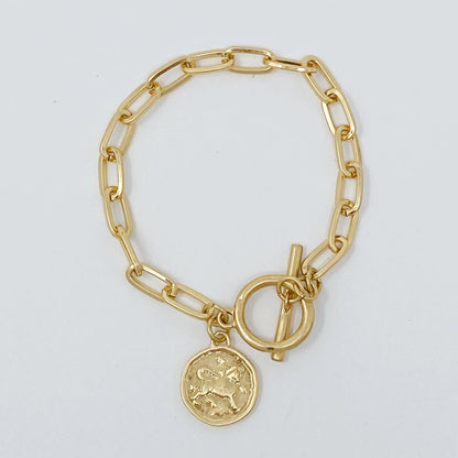 Zodiac Charm Bracelet – Gold Chain Astrology Gift ✨