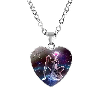 Zodiac Heart Pendant Necklace – Romantic Gift for Her ♡