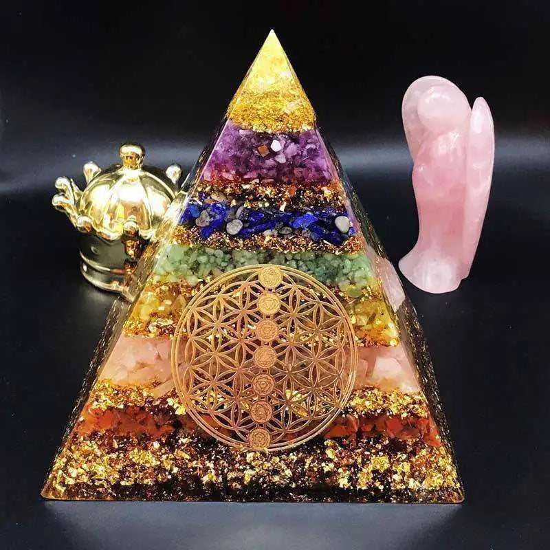7 Chakra Orgonite Pyramid – Spiritual Awakening Tool