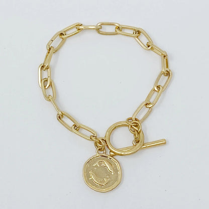 Zodiac Charm Bracelet – Gold Chain Astrology Gift ✨