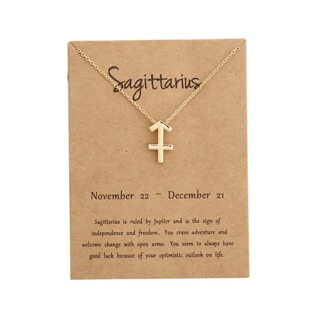 Gold Zodiac Pendant Necklace – Choose Your Star Sign ✨