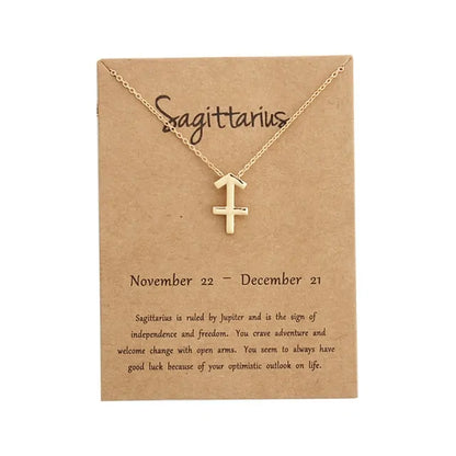 Gold Zodiac Pendant Necklace – Choose Your Star Sign ✨