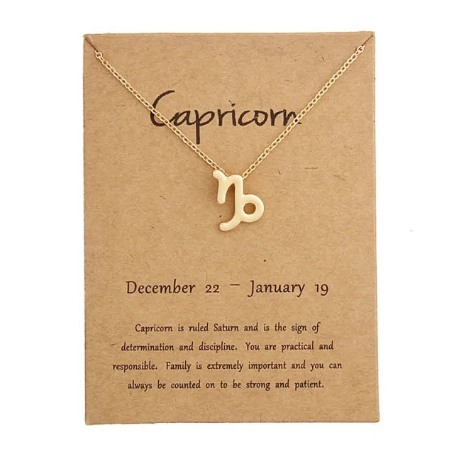 Gold Zodiac Pendant Necklace – Choose Your Star Sign ✨
