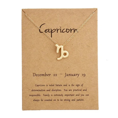 Gold Zodiac Pendant Necklace – Choose Your Star Sign ✨