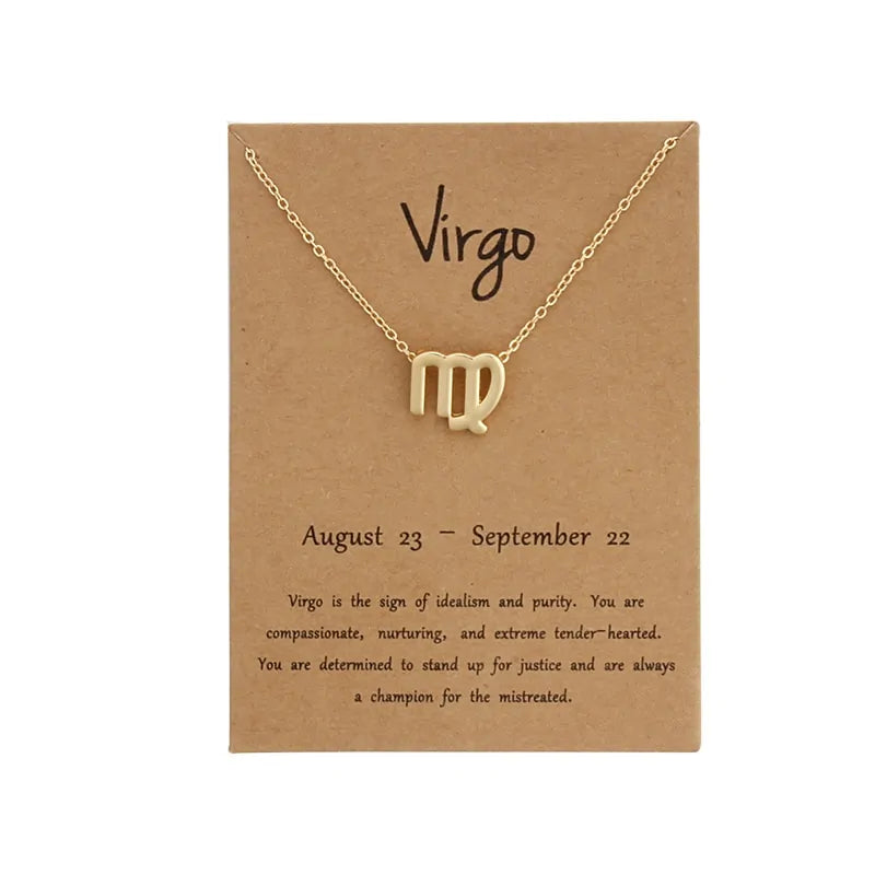 Gold Zodiac Pendant Necklace – Choose Your Star Sign ✨