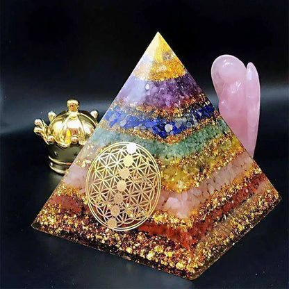7 Chakra Orgonite Pyramid – Spiritual Awakening Tool