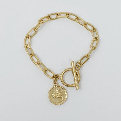 Zodiac Charm Bracelet – Gold Chain Astrology Gift ✨