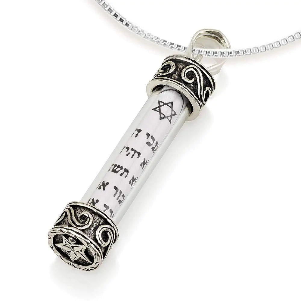 Mezuzah Ten Commandments Necklace – 925 Silver Jewelry