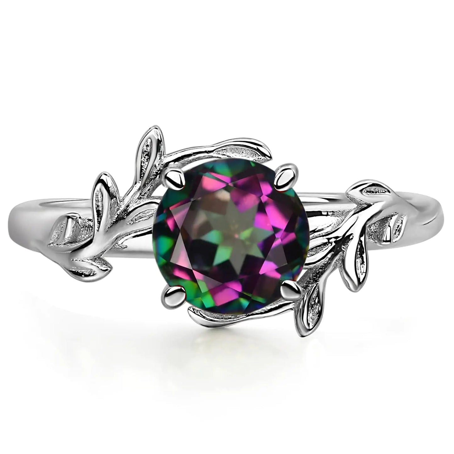 Mystic Topaz Promise Ring – Sterling Silver Rainbow Glow