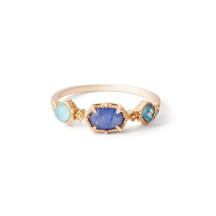 Mystic Lake Silver Ring – Sapphire & Topaz Luxury Jewelry