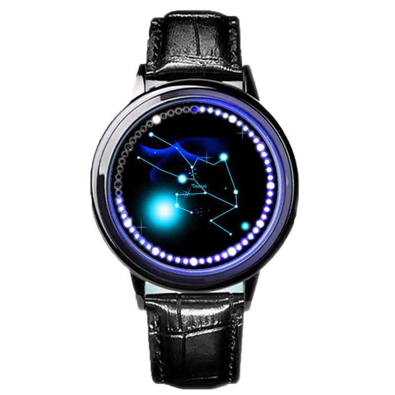 LED Zodiac Touch Watch – Waterproof Unisex Astrology Style