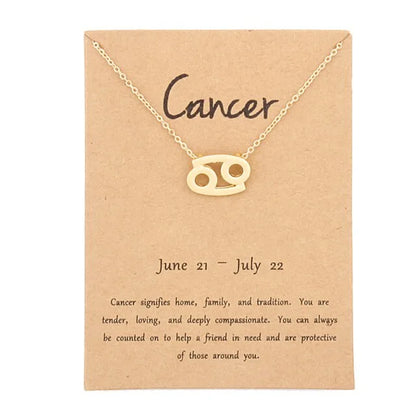 Gold Zodiac Pendant Necklace – Choose Your Star Sign ✨