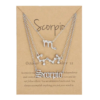 Zodiac Sign Necklace – 12 Astrology Pendants with Card ✨