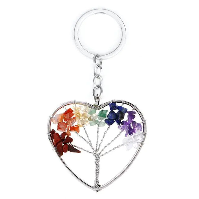 7 Chakra Tree of Life Keychain – Energy Aligned Charm