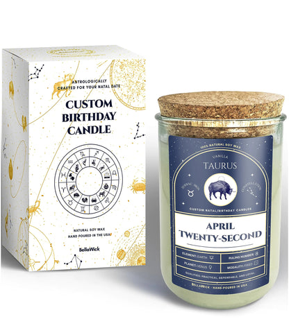 April 22 Zodiac Candle – Astrology Soy Wax Gift 🎂♉