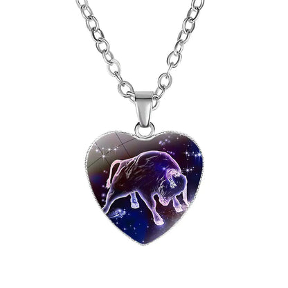 Zodiac Heart Pendant Necklace – Romantic Gift for Her ♡